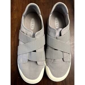 Keen Elsa IV Gore women's 9 slip on shoes drizzle white grey